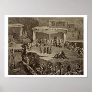 Póster Ceremonia de funerales en las ruinas de Akhaltchi,