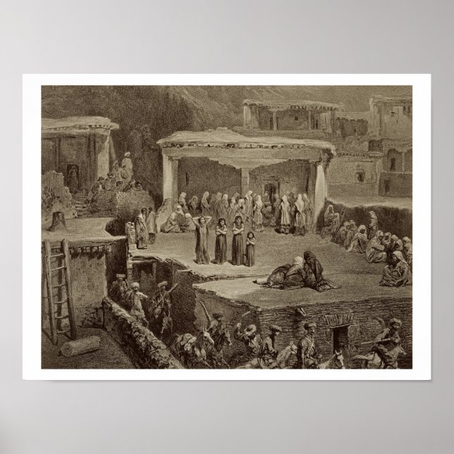 Póster Ceremonia de funerales en las ruinas de Akhaltchi, (Frente)