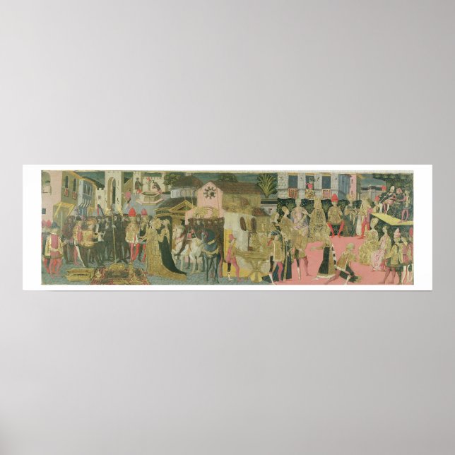 Póster Ceremonia de matrimonio pintada en el panel de cas (Frente)