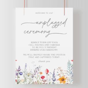 Póster Ceremonia de primavera sin dispositivos con flores