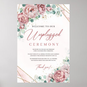 Póster Ceremonia del eucalipto rosa rosa rosado polvorien