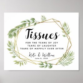 Póster Ceremonia del follaje de cristal pañuelos boda sig