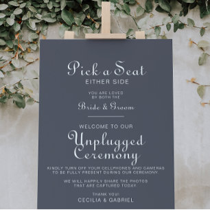Póster Ceremonia desenchufada de Boda Boho nocturno