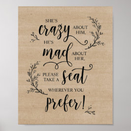 Póster Ceremonia Rústica De Boda Vines Toma Un Rótulo