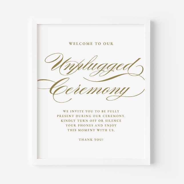 Póster Ceremonia sin conexión de caligrafía formal de oro (Subido por el creador)