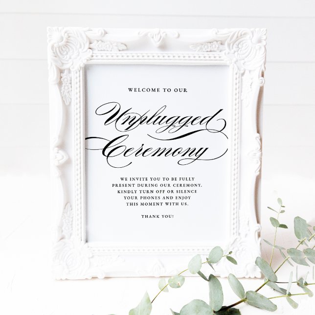 Póster Ceremonia sin conexión de caligrafía formal negra (Subido por el creador)