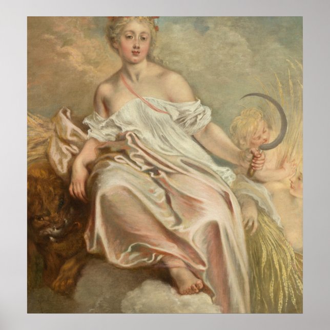 Póster Ceres (verano) - Bella Artes de Antoine Watteau (Frente)