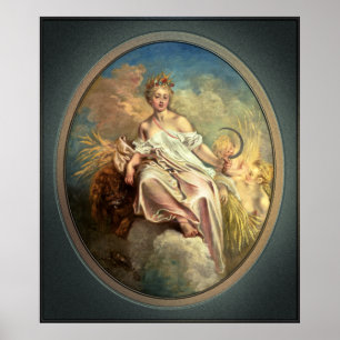 Póster Ceres (verano) de Antoine Watteau