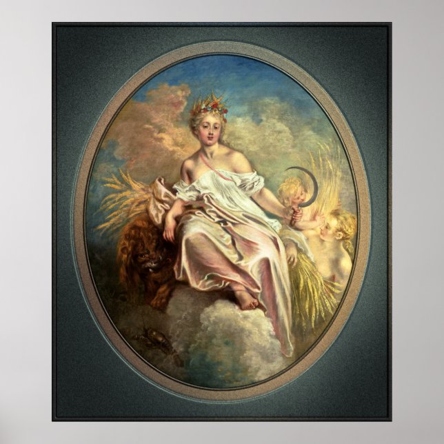 Póster Ceres (verano) de Antoine Watteau (Frente)