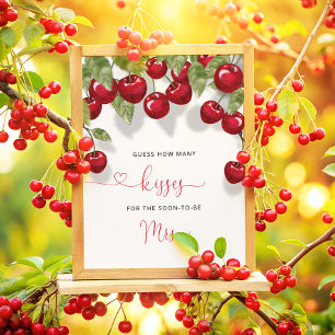Póster Cereza cuántos besos tiene ducha de novia