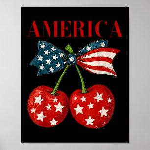 Póster Cerezas Coquette América Lazo Cereza 4 de Julio Us