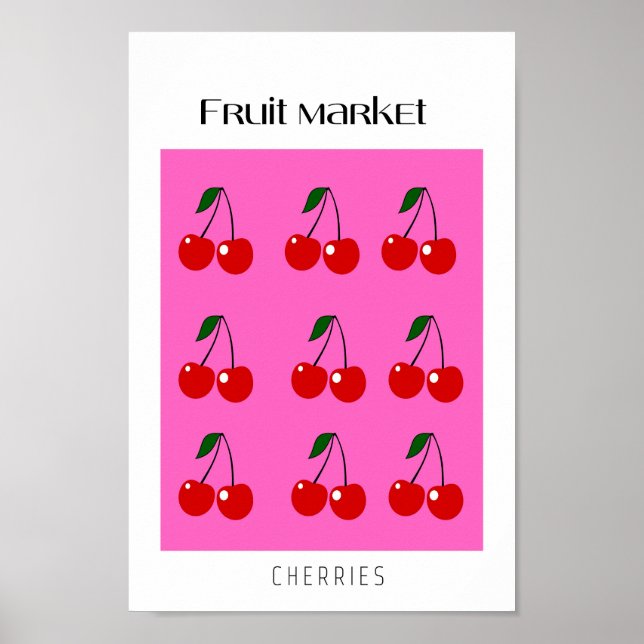 Póster Cerezas del mercado de frutas (Frente)