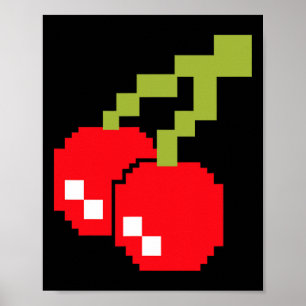 Póster Cerezas Pixel Disfraz de Videojuego de los 80 Fáci