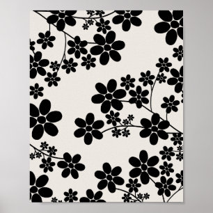 Póster Cerezo Blossom 12 Beige Y Negro