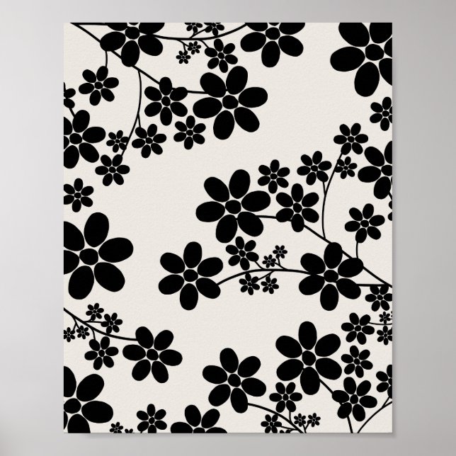 Póster Cerezo Blossom 12 Beige Y Negro (Frente)