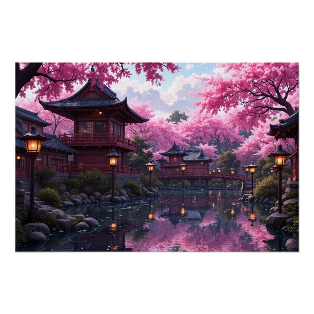 Póster Cerezo en flor Serenity (Anverso)