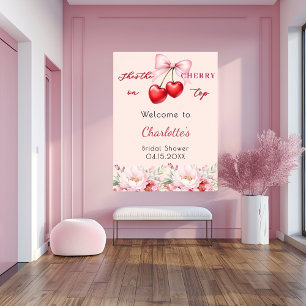 Póster Cerezo en la cima de la ducha de novia floral sign