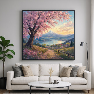 Póster Cerezo - Estilo de Pintura Impresionista