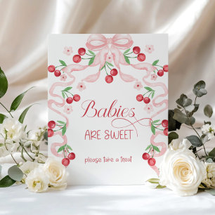 Póster Cerezo por encima Los bebés son de raza rosa dulce