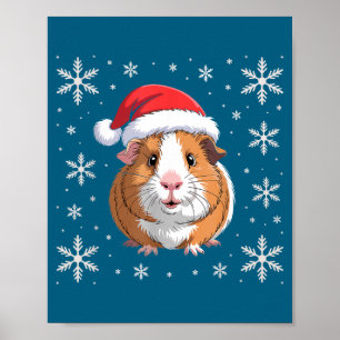 Póster Cero Guinea G con sombrero de Santa Navidad 