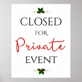 Póster Cerrado para evento de vacaciones privadas