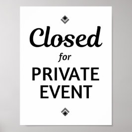 Póster Cerrado para un evento privado