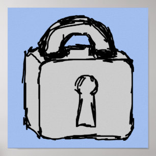 Póster Cerradura. Icono secretísimo o confidencial