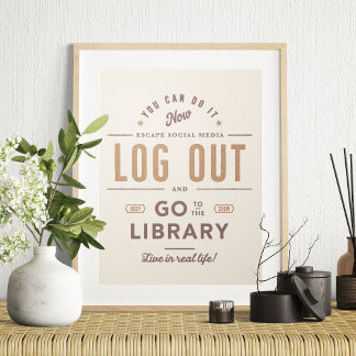 Póster Cerrar sesión e ir a la biblioteca