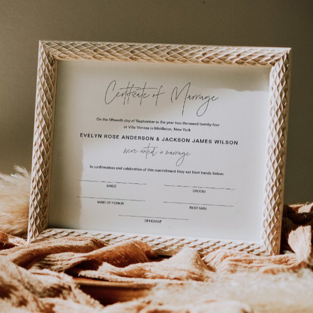 Póster Certificado Boda HARLOW de matrimonio 8x10 (Subido por el creador)