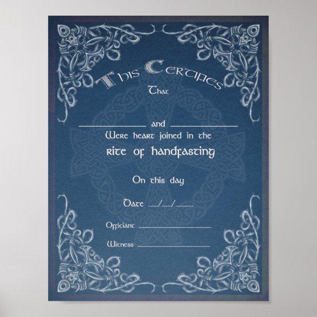 Póster CERTIFICADO CELTIC HANDFASING - Azul (Frente)