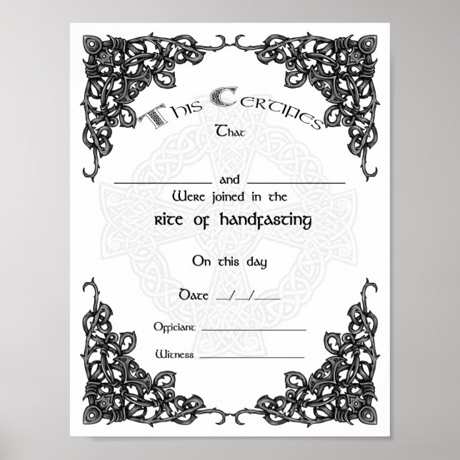 Póster CERTIFICADO CELTIC HANDFASING - Poster blanco (Frente)