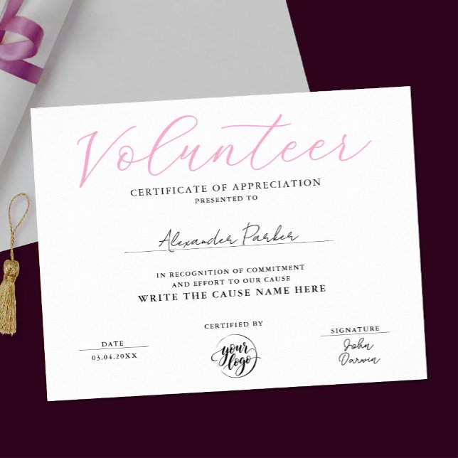 Póster Certificado de Agradecimiento para Voluntarios Ros (Subido por el creador)
