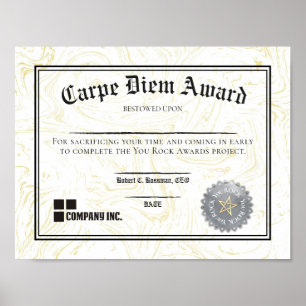 Póster Certificado de asignación anticipada por contrato 