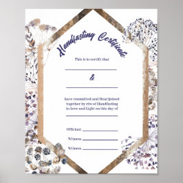 Póster Certificado de ayuno manual Boho Dandelion Pagan