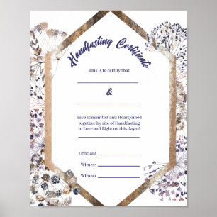 Póster Certificado de ayuno manual Boho Dandelion Pagan