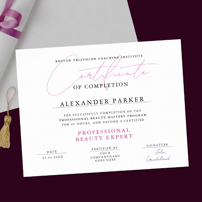 Póster Certificado de Belleza Profesional Rosa Blanco Sim (Subido por el creador)