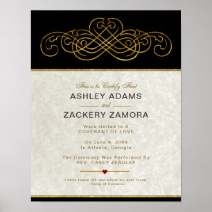 Póster Certificado de Boda contemporáneo de Victoria Orna