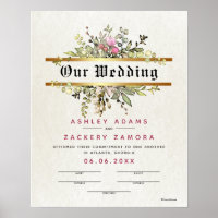 Certificado de Boda de Banner Commitente Floral