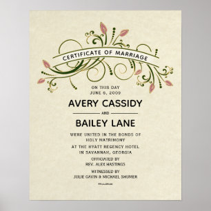 Póster Certificado de Boda de "Certificado de Matrimonio"