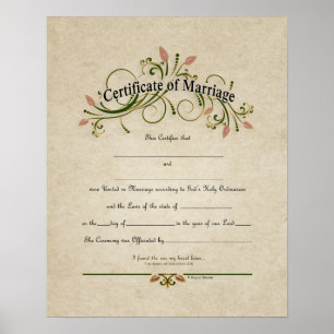 Póster Certificado de Boda de "Certificado de Matrimonio"