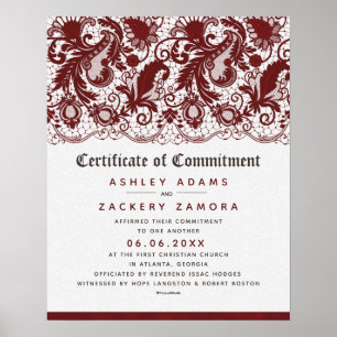 Póster Certificado de Boda de la ceremonia de compromiso