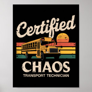 Póster Certificado de Chaos, Técnico de Transporte, Autob