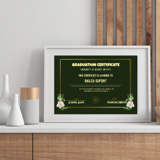 Póster Certificado de Diploma de Graduación de la Escuela