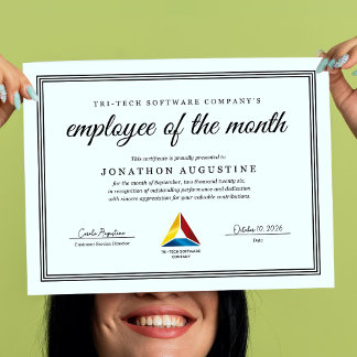 Póster Certificado de Empleado del Mes