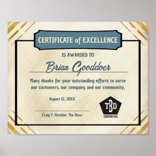 Póster Certificado de excelencia en voluntariado de emple