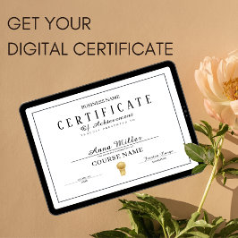 Póster Certificado De Finalización De Los Premios Black A