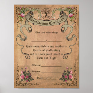Póster CERTIFICADO DE GASTO DE GASTO DE WICCA - Pergamino