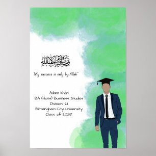 Póster Certificado de grado de graduación