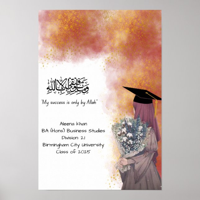 Póster Certificado de grado de graduación (Frente)