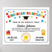 Certificado de graduación de jardines de infancia